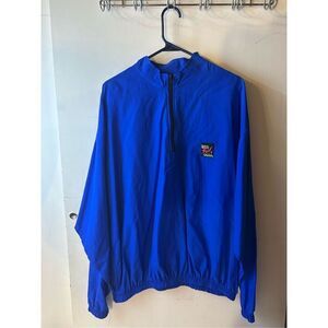 Surfer style windbreaker 1/4 zip blue one size Bright Blue 100 nylon Vintage 80'